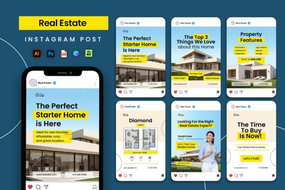 Download Blue Sky Real Estate Social Media Post - Real Collection