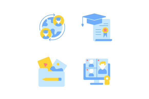 Download Elearning with Online Courses Icon Set - Icon Collection