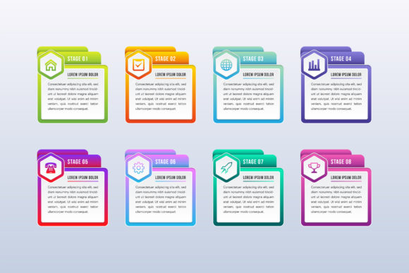 Download Infographic 3D Hexagon Square Gradient - Graphic Collection