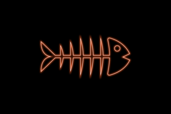 Download Halloween Icon Neon Fishbone - Icon Collection