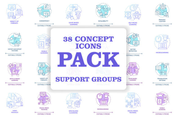 Download Elearning Platform and Techniques Icons - Icon Collection