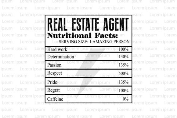 Download Real Estate Agent Nutritional Facts SVG - Real Collection