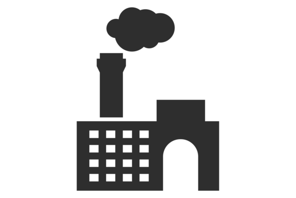 Download Manufacturing Plant Black Icon. Producti - Icon Collection