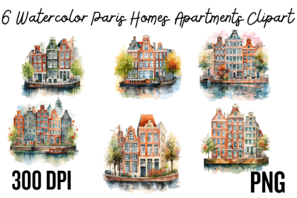 Download Watercolor Paris Home Apartment Clipart - Home Collection