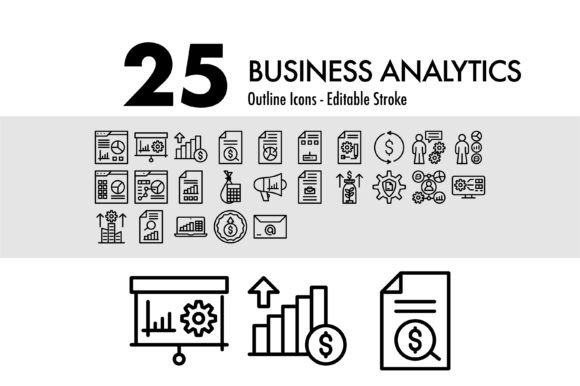 Download 25 Business Analytics Line Icon - Icon Collection